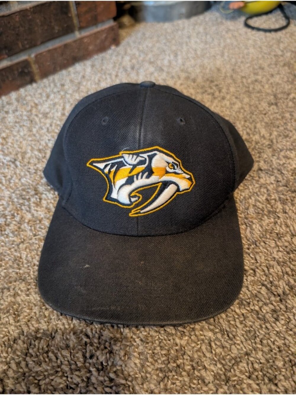 OTS NHL Nashville Predators Hat Mens Unisex Black Flatbill Cap OSFA